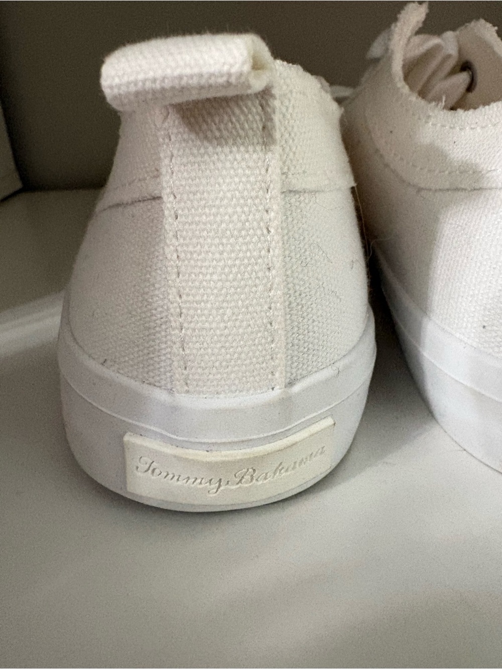 Tommy Bahamas Women’s White Canvas Sneakers with Pink floral Embroidery - Picture 5 of 7